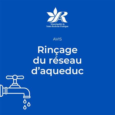 Rinçage du réseau d'aqueduc